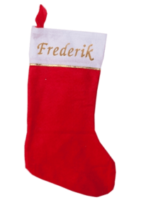 Rød julesok med navn