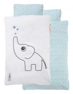 Baby sengetøj med lynlås og elefant
